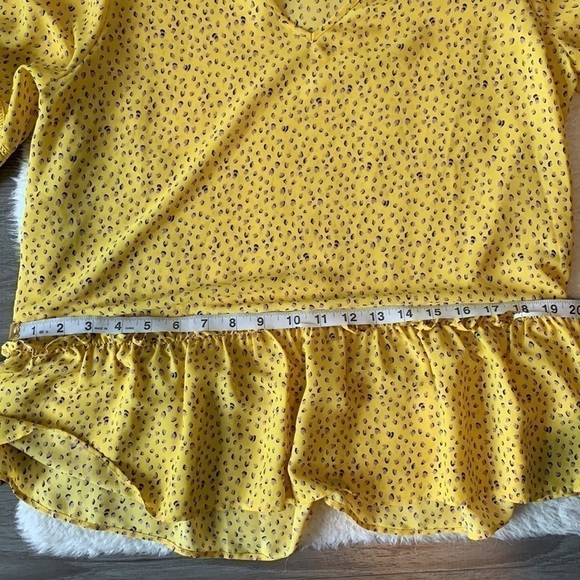 PLEIONE Boho Yellow & Lilac Long Sleeve Blouse Size Large - Picture 15 of 17